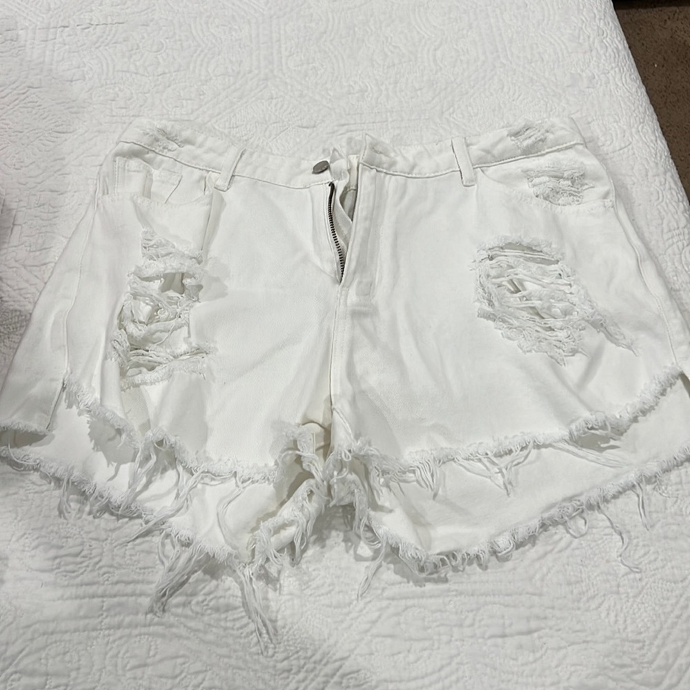 White Jean Shorts